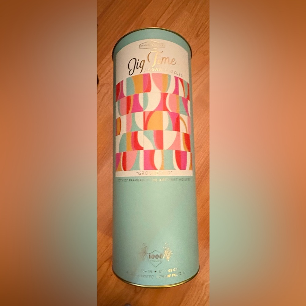 Designworks Ink foil stamped mosaic 1000 piece puzzle in canister.